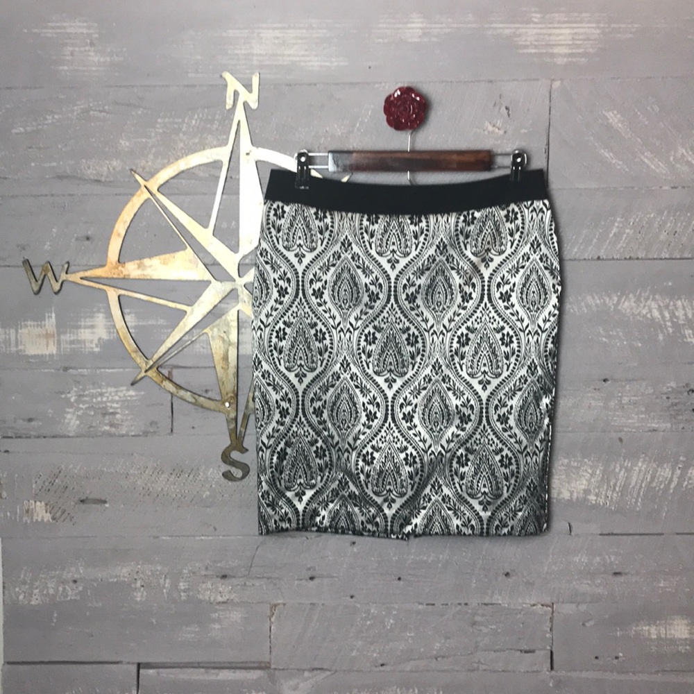 Pretty metallic silver & black skirt